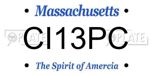 CI13PC Massachusetts License Plate