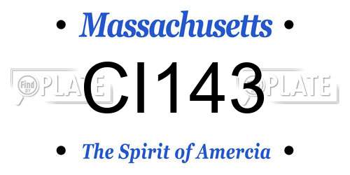 CI143 Massachusetts License Plate