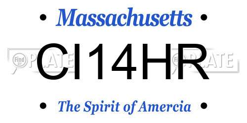 CI14HR Massachusetts License Plate