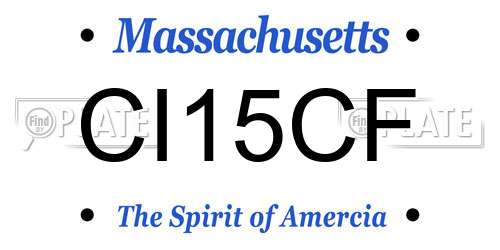 CI15CF Massachusetts License Plate
