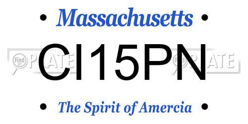 CI15PN Massachusetts License Plate