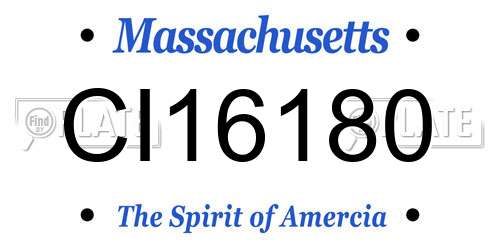 CI16180 Massachusetts License Plate