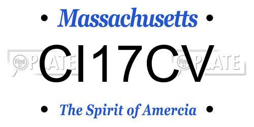 CI17CV Massachusetts License Plate