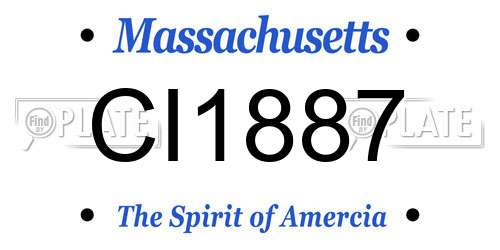 CI1887 Massachusetts License Plate