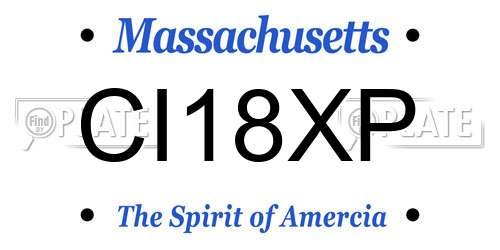 CI18XP Massachusetts License Plate