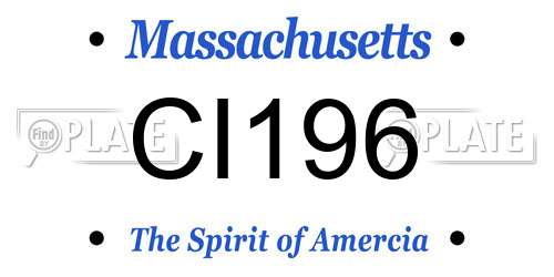 CI196 Massachusetts License Plate