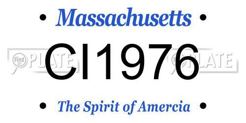 CI1976 Massachusetts License Plate