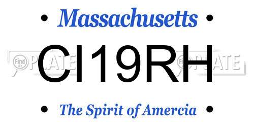 CI19RH Massachusetts License Plate