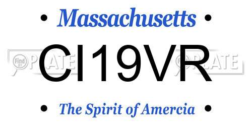 CI19VR Massachusetts License Plate