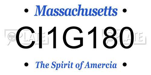 CI1G180 Massachusetts License Plate
