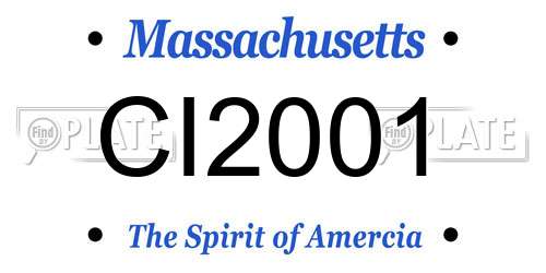 CI2001 Massachusetts License Plate