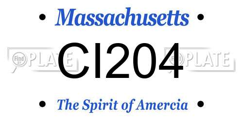 CI204 Massachusetts License Plate