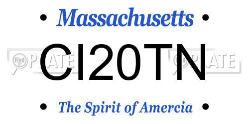 CI20TN Massachusetts License Plate