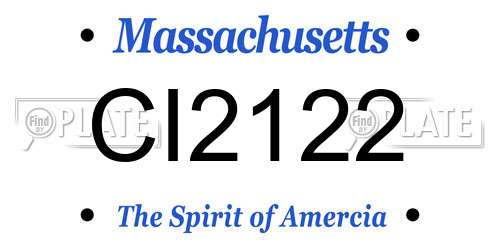 CI2122 Massachusetts License Plate