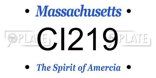 CI219 Massachusetts License Plate