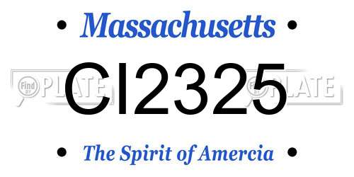 CI2325 Massachusetts License Plate