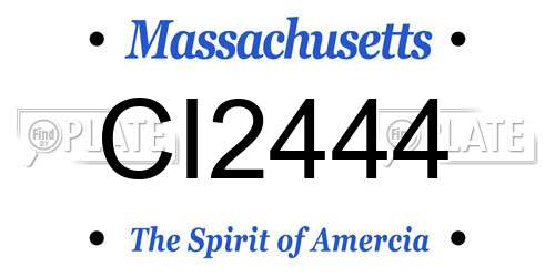 CI2444 Massachusetts License Plate