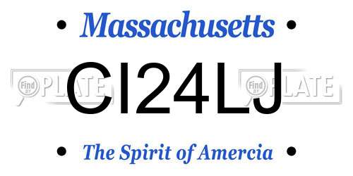 CI24LJ Massachusetts License Plate