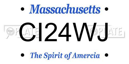 CI24WJ Massachusetts License Plate