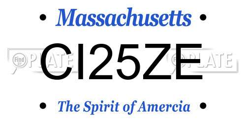 CI25ZE Massachusetts License Plate