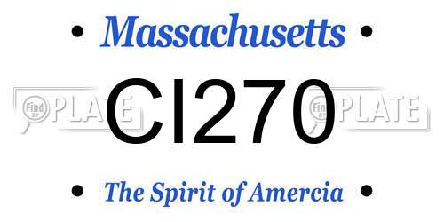 CI270 Massachusetts License Plate