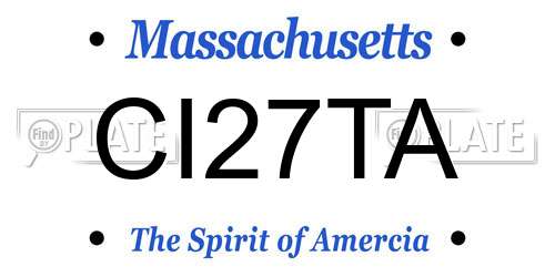CI27TA Massachusetts License Plate