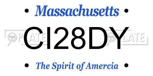 CI28DY Massachusetts License Plate