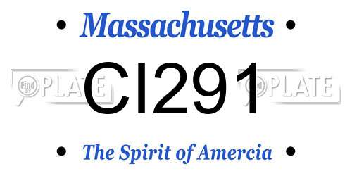 CI291 Massachusetts License Plate