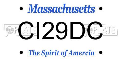CI29DC Massachusetts License Plate