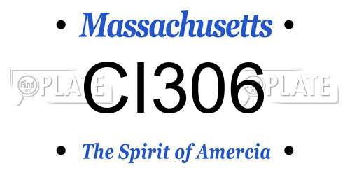 CI306 Massachusetts License Plate