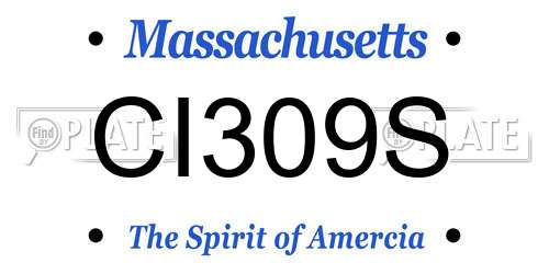 CI309S Massachusetts License Plate