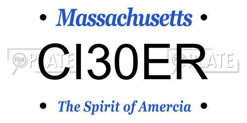 CI30ER Massachusetts License Plate