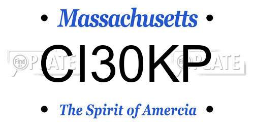 CI30KP Massachusetts License Plate
