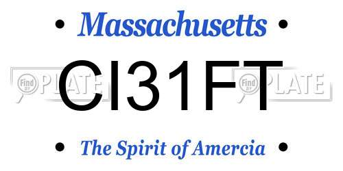 CI31FT Massachusetts License Plate