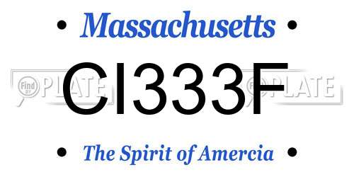 CI333F Massachusetts License Plate