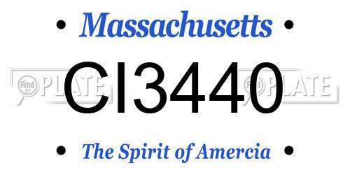 CI3440 Massachusetts License Plate