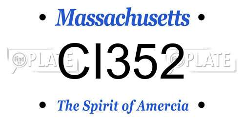 CI352 Massachusetts License Plate