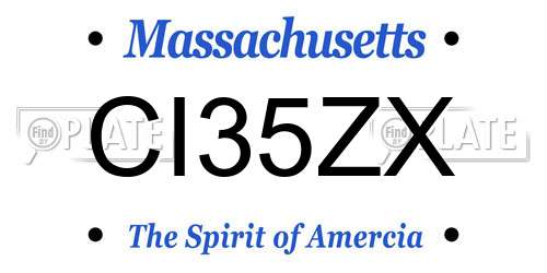 CI35ZX Massachusetts License Plate