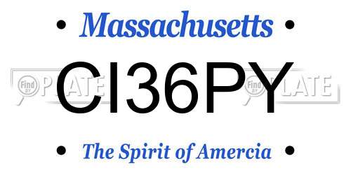 CI36PY Massachusetts License Plate