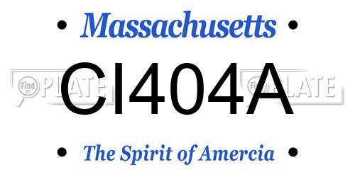 CI404A Massachusetts License Plate