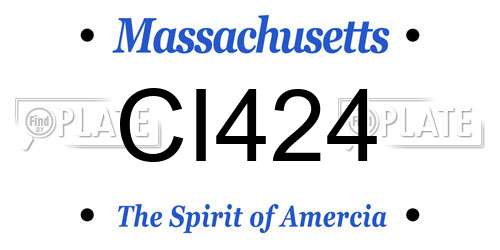 CI424 Massachusetts License Plate