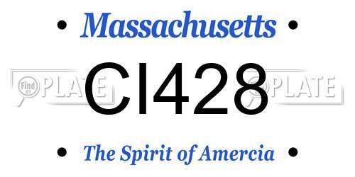 CI428 Massachusetts License Plate
