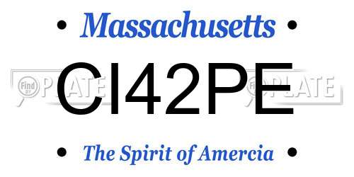 CI42PE Massachusetts License Plate