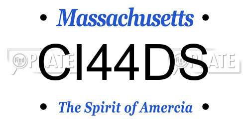 CI44DS Massachusetts License Plate