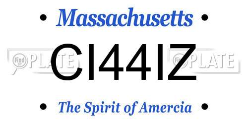 CI44IZ Massachusetts License Plate