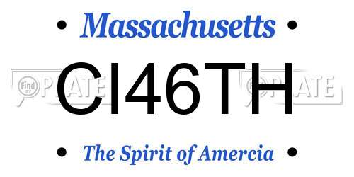 CI46TH Massachusetts License Plate