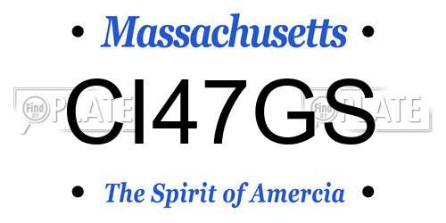 CI47GS Massachusetts License Plate
