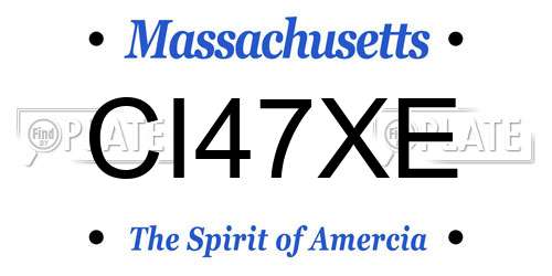 CI47XE Massachusetts License Plate