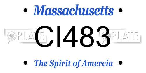CI483 Massachusetts License Plate