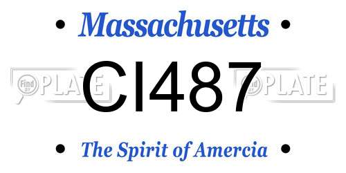 CI487 Massachusetts License Plate